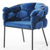 Blue Geo Velvet and Black Velvet Dining Chair