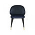 Set of Two Blue Velvet Dining Chairs