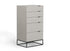 24" Grey Manufactured Wood Five Drawer Chest