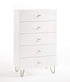 30" White Manufactured Wood Five Drawer Chest