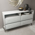 61" White Manufactured Wood Four Drawer Double Dresser