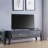 65" Black And Gray Particle Board And Mdf Cabinet Enclosed Storage TV Stand