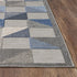 3' X 5' Blue And Gray Geometric Stain Resistant Indoor Outdoor Area Rug