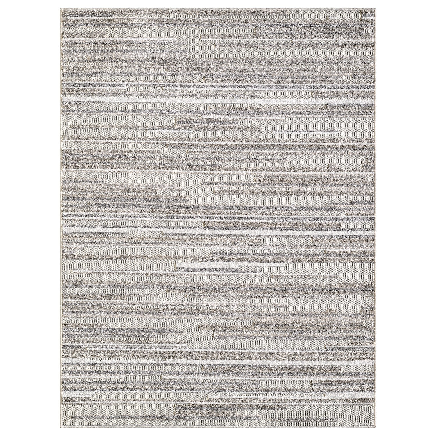 5' X 7' Gray Abstract Stain Resistant Indoor Outdoor Area Rug