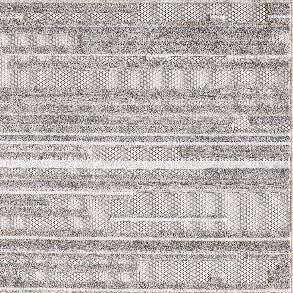 7' X 9' Gray Abstract Stain Resistant Indoor Outdoor Area Rug