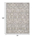 7' X 9' Gray And Ivory Southwestern Stain Resistant Indoor Outdoor Area Rug