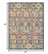 2' X 4' Ivory And Blue Southwestern Stain Resistant Indoor Outdoor Area Rug