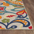 3' X 5' Ivory And Blue Floral Stain Resistant Indoor Outdoor Area Rug