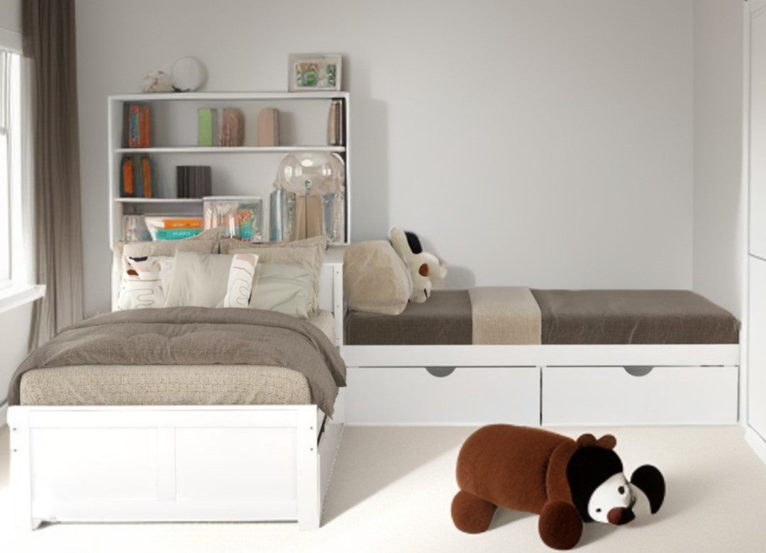 White Twin Bed with Trundle