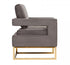 Stylish Grey Velvet And Gold Steel Chair