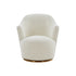 Stylish Sherpa And Gold Metal Swivel Chair