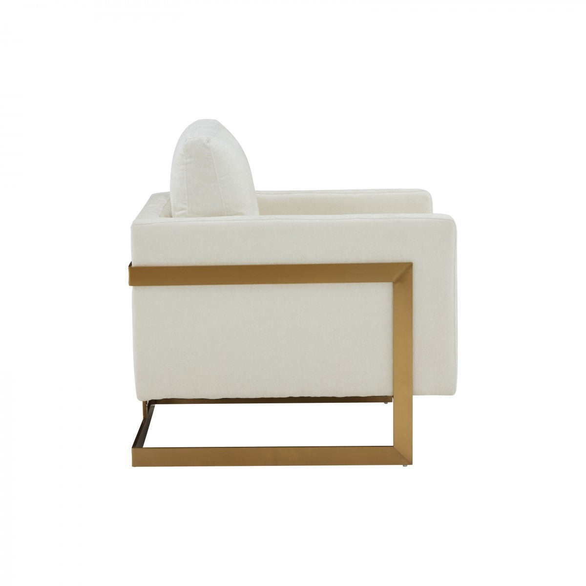 31" Cream And Gold 100% Polyester Arm Chair