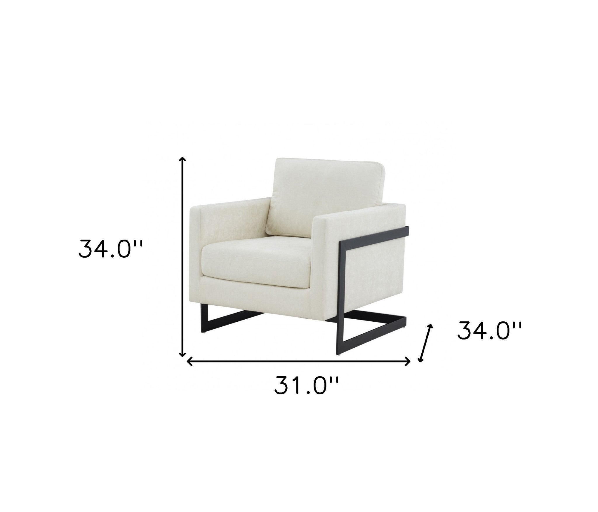 Stylish Cream and Black Fabric Accent Chair