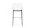 Set of Two 30" White And Black Faux Leather And Steel Low Back Bar Height Bar Chairs