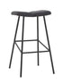 30" Gray And Black Steel Backless Bar Height Bar Chair