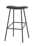 30" Gray And Black Steel Backless Bar Height Bar Chair