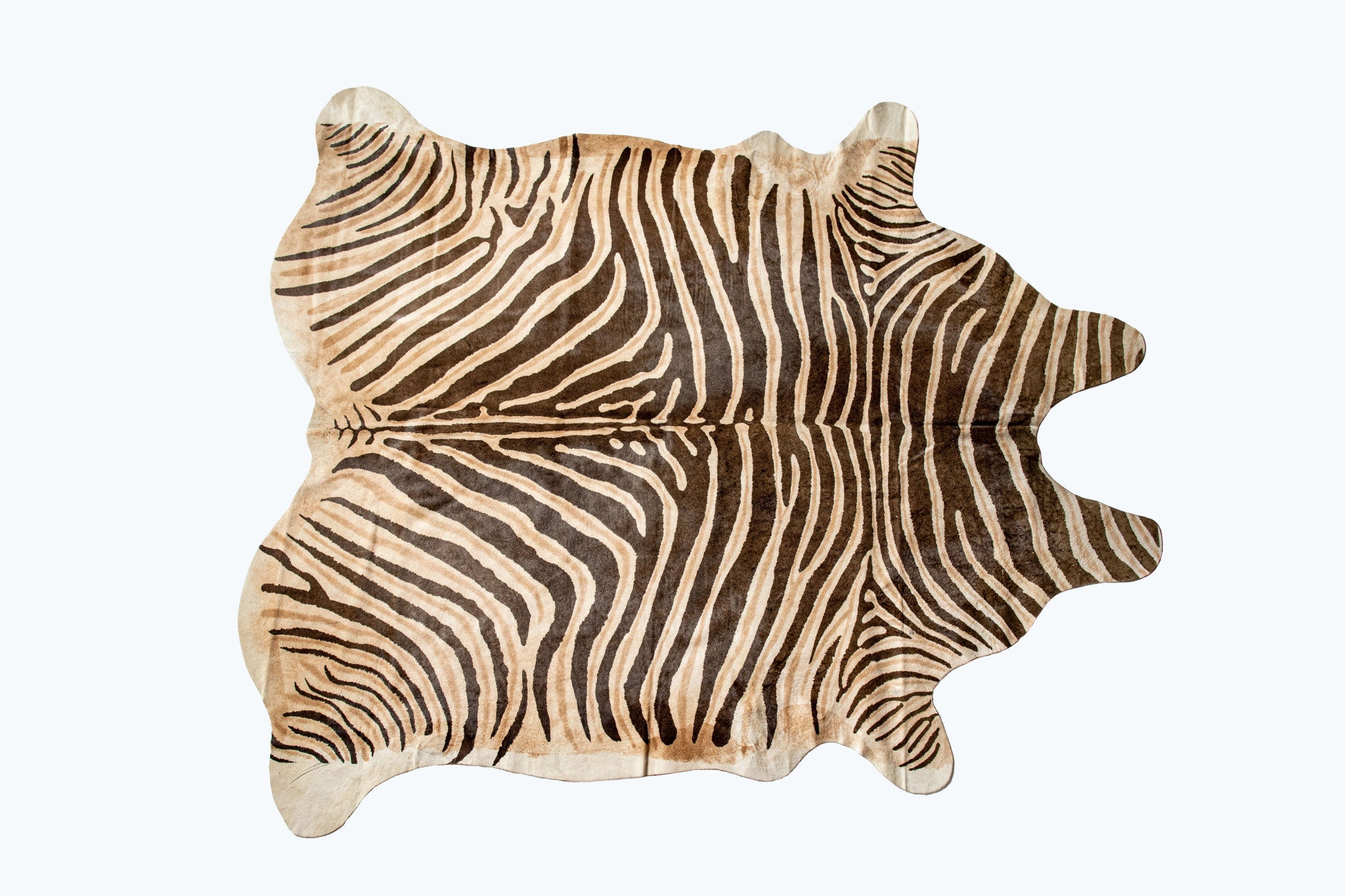 6' X 7' Zebra Chocolate And Natural Cowhide Handmade Area Rug