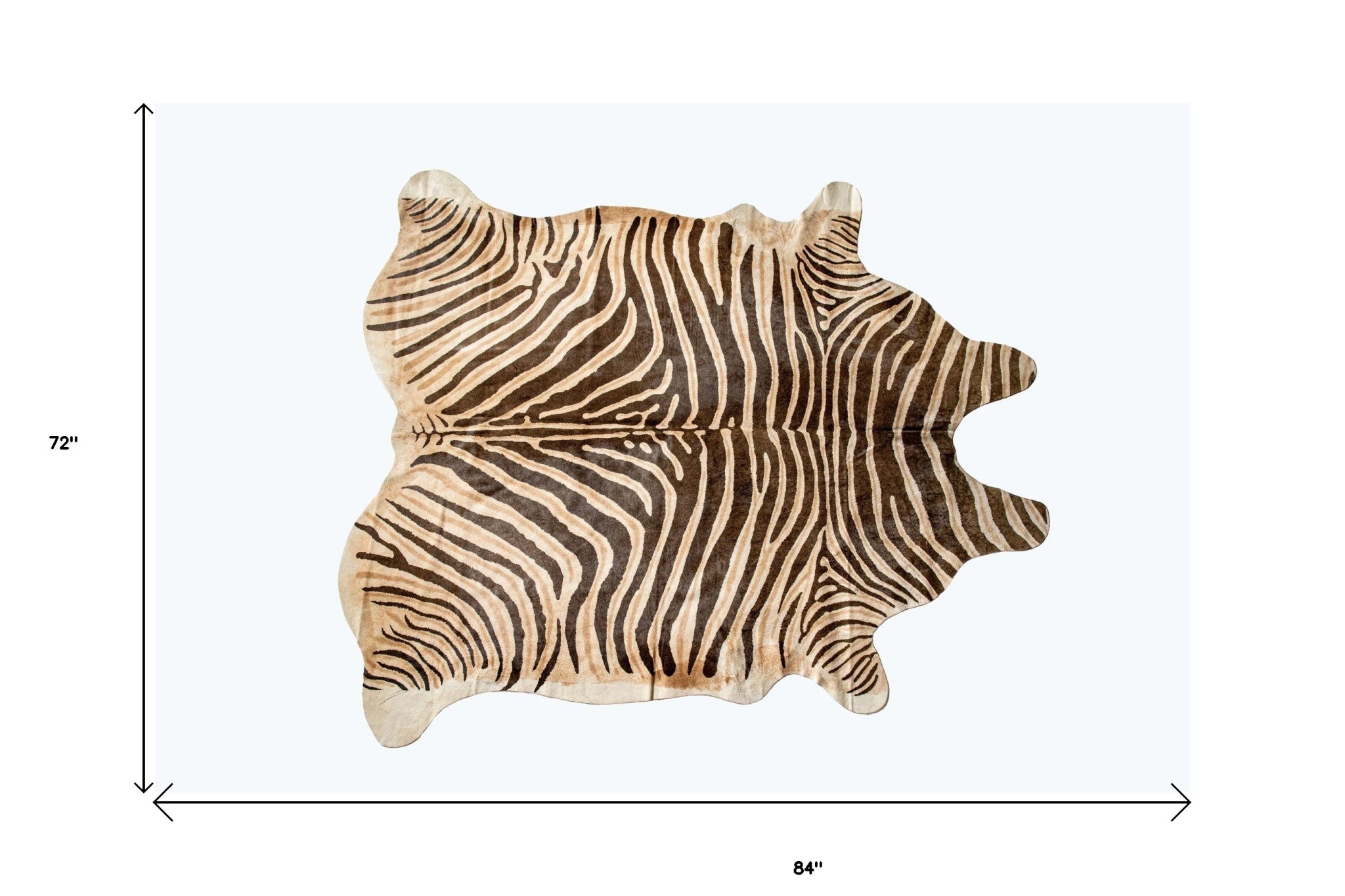 6' X 7' Zebra Chocolate And Natural Cowhide Handmade Area Rug