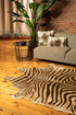 6' X 7' Zebra Chocolate And Natural Cowhide Handmade Area Rug