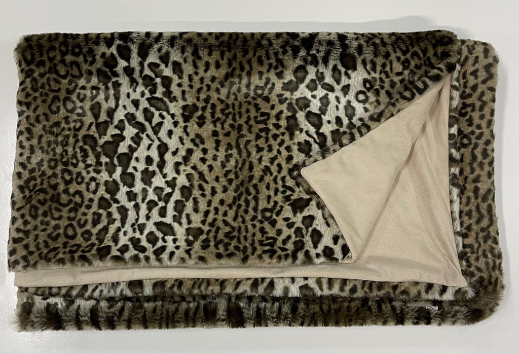 Ultra Soft Faux Fur Leopard Throw