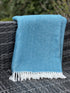 Teal Blue and White Dreamy Soft Herringbone Throw Blanket