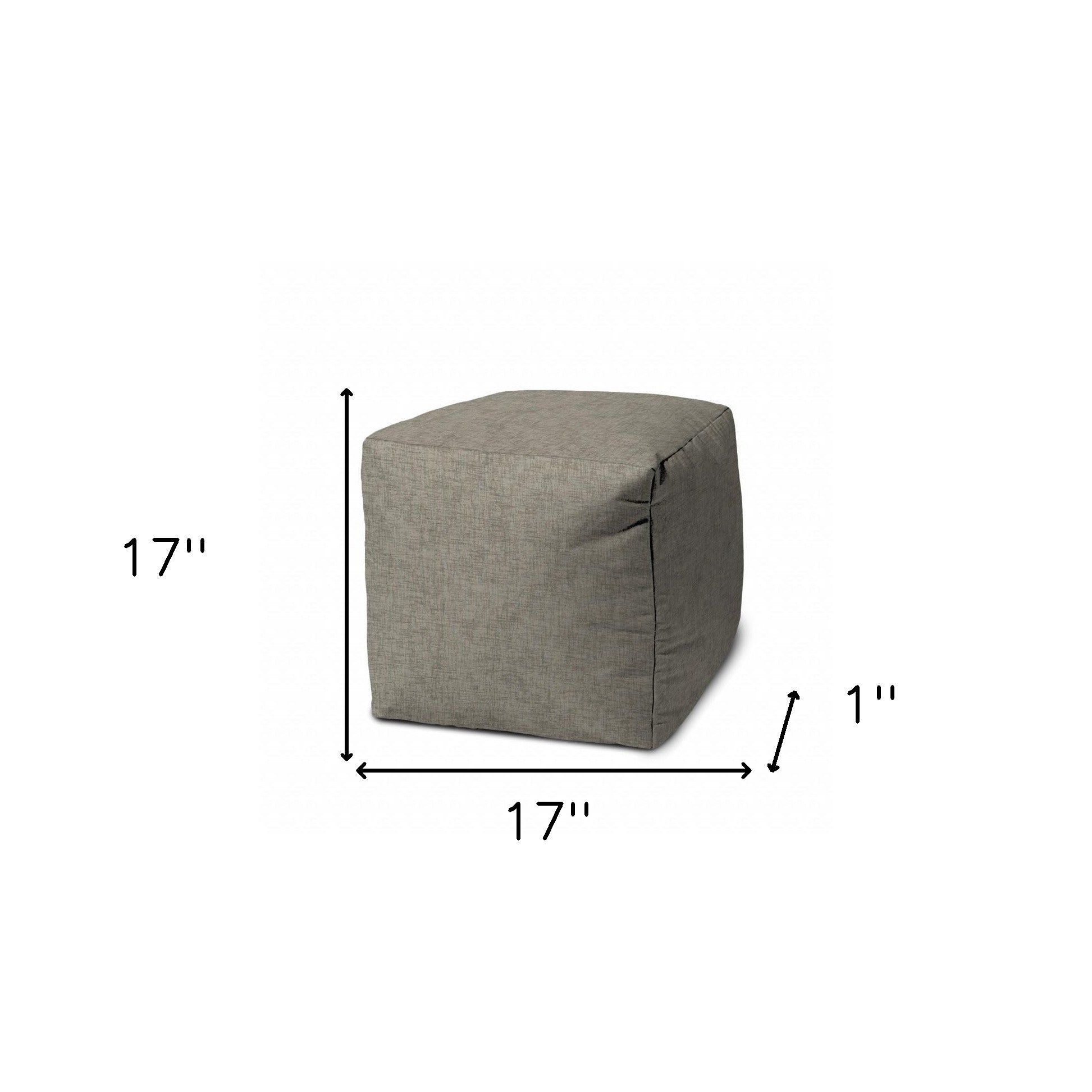 17" Red Polyester Cube Indoor Outdoor Pouf Cover