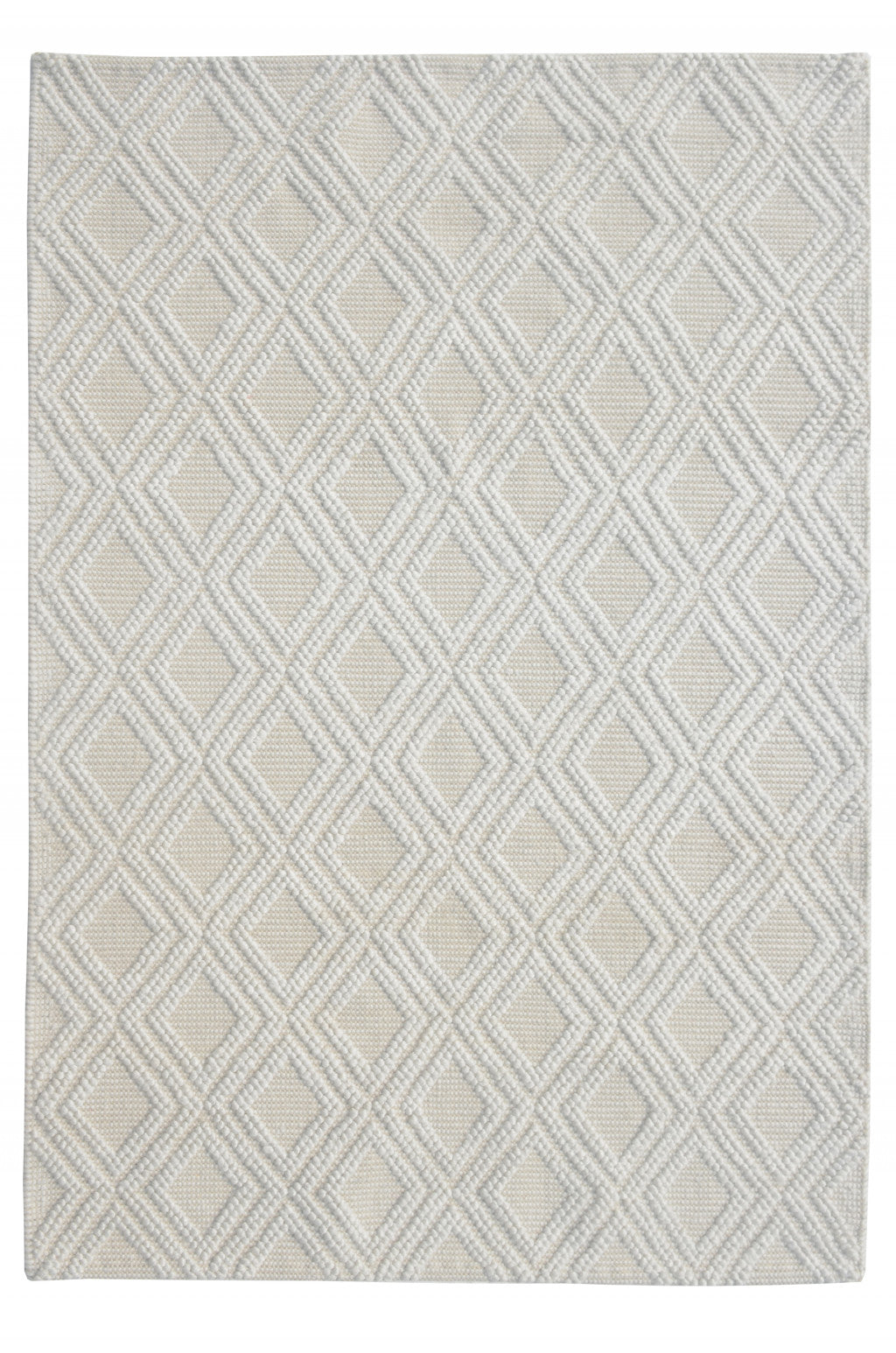 5' X 7' Off White Geometric Dhurrie Area Rug