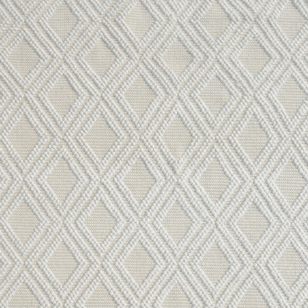 9’ x 13’ Ivory Diamond Lattice Modern Area Rug