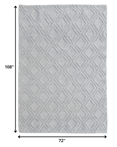 6' X 9' Gray Geometric Dhurrie Area Rug