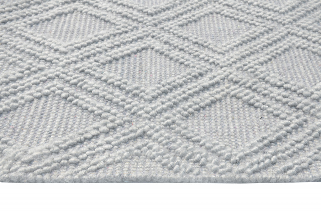 8' X 11' Gray Geometric Dhurrie Area Rug