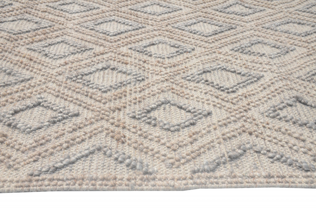 6' X 9' Gray And Brown Geometric Dhurrie Area Rug