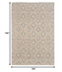 9’ x 13’ Tan Gray Diamond Lattice Modern Area Rug