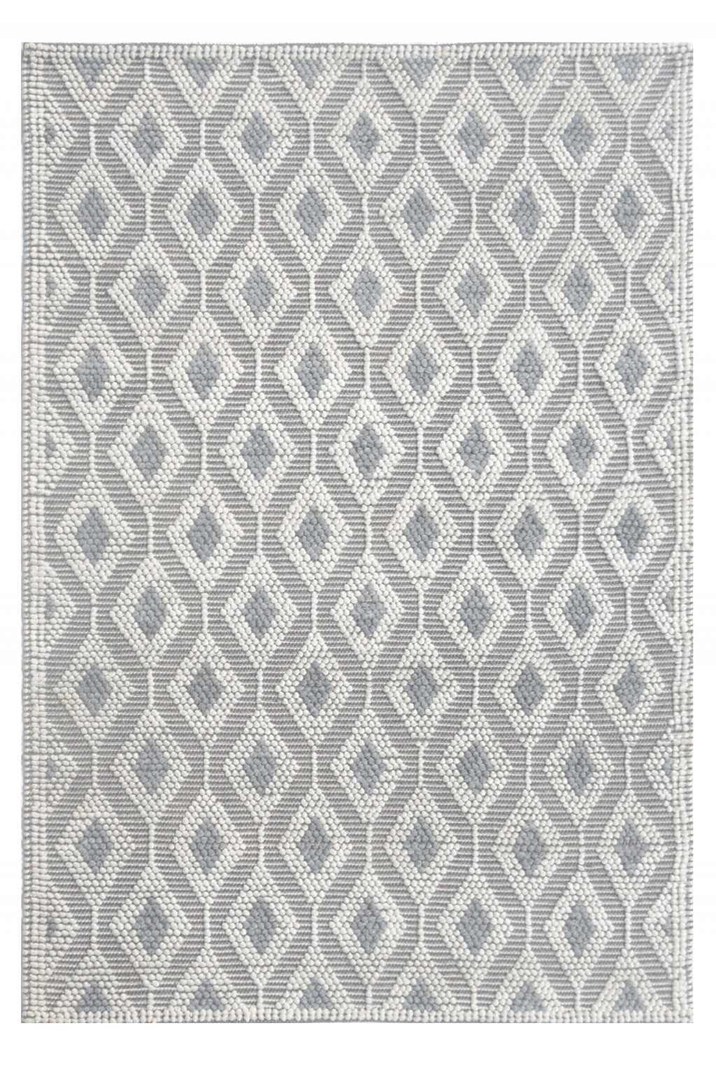 5' X 7' Gray Geometric Dhurrie Area Rug