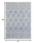 6' X 9' Blue And Ivory Geometric Dhurrie Area Rug