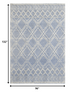 8' X 11' Blue And Ivory Geometric Dhurrie Area Rug