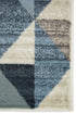 8' Blue Geometric Dhurrie Runner Rug