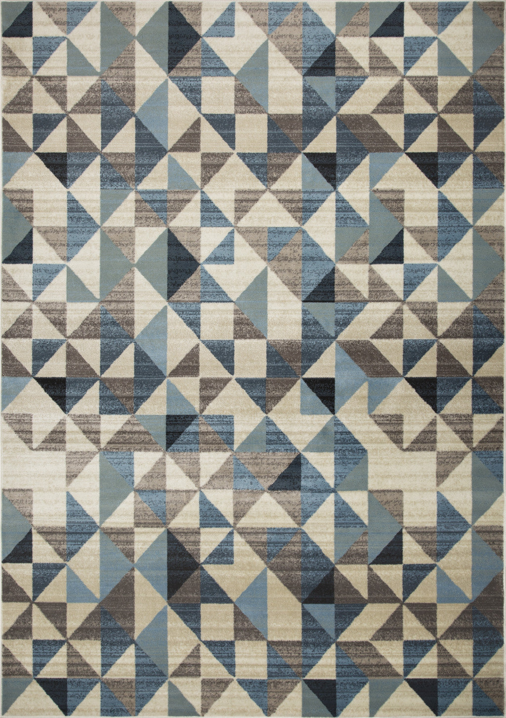 3' X 5' Blue Geometric Dhurrie Area Rug