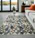 5' X 8' Blue Geometric Dhurrie Area Rug