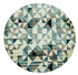 8' Blue Round Geometric Dhurrie Area Rug