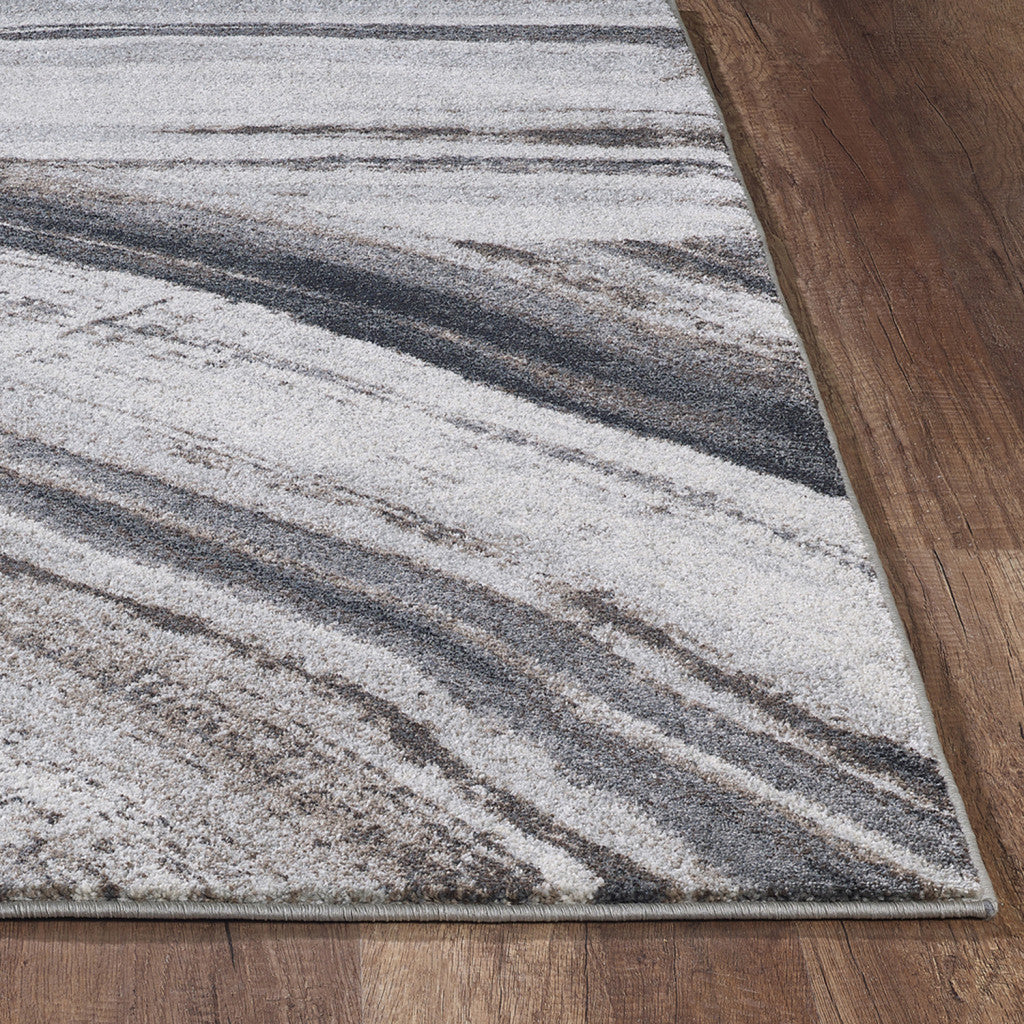 3' X 5' Gray Abstract Dhurrie Area Rug