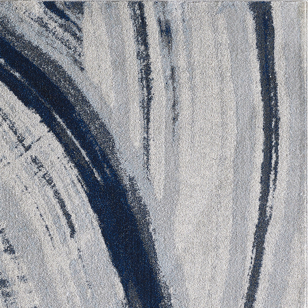 8' X 11' Blue Abstract Dhurrie Area Rug