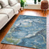 5' X 8' Teal Blue Abstract Dhurrie Area Rug