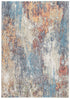 8' Blue And Beige Abstract Dhurrie Runner Rug