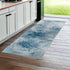 8' Blue Abstract Dhurrie Runner Rug