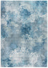 8' Blue Abstract Dhurrie Runner Rug