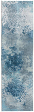 8' Blue Abstract Dhurrie Runner Rug