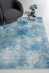 8' Blue Abstract Dhurrie Runner Rug