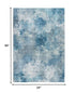 8' Blue Abstract Dhurrie Runner Rug