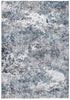 8' Blue And Gray Abstract Dhurrie Runner Rug