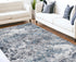 6' X 9' Blue And Gray Abstract Dhurrie Area Rug